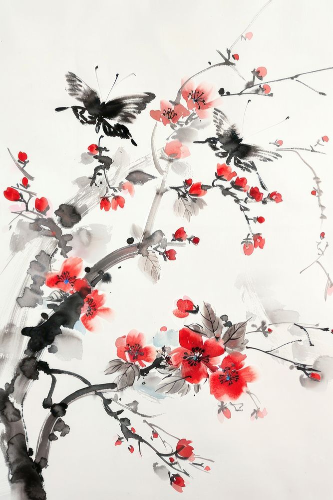 Painting flower blossom pattern.