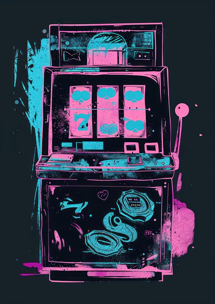 Silkscreen of a slot machine gambling game electronics.