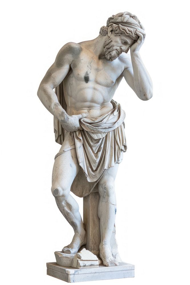 Greek statue thinking sculpture adult art.