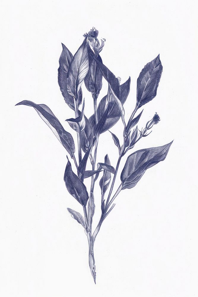 Foliage drawing sketch plant.