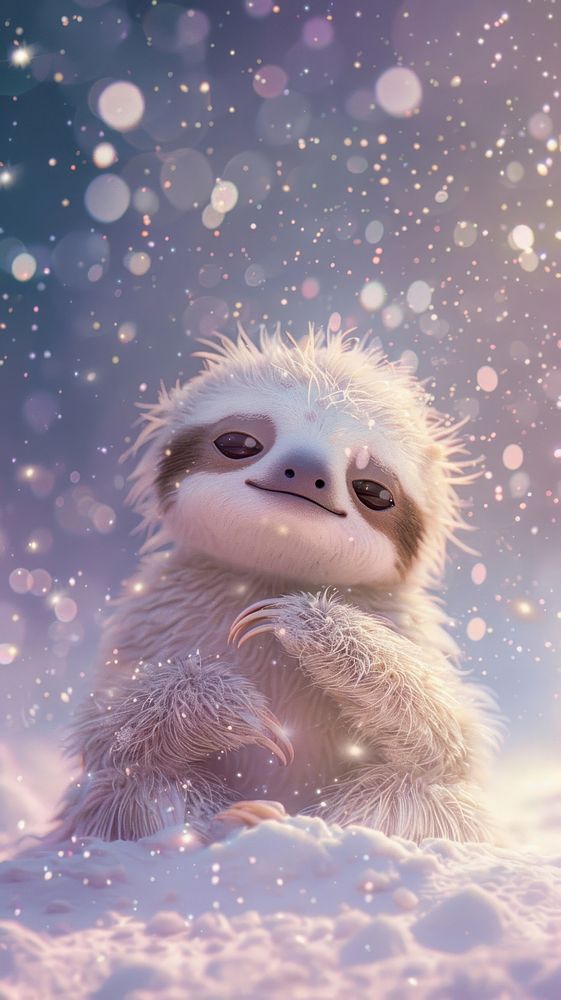 Baby sloth cartoon animal wildlife.
