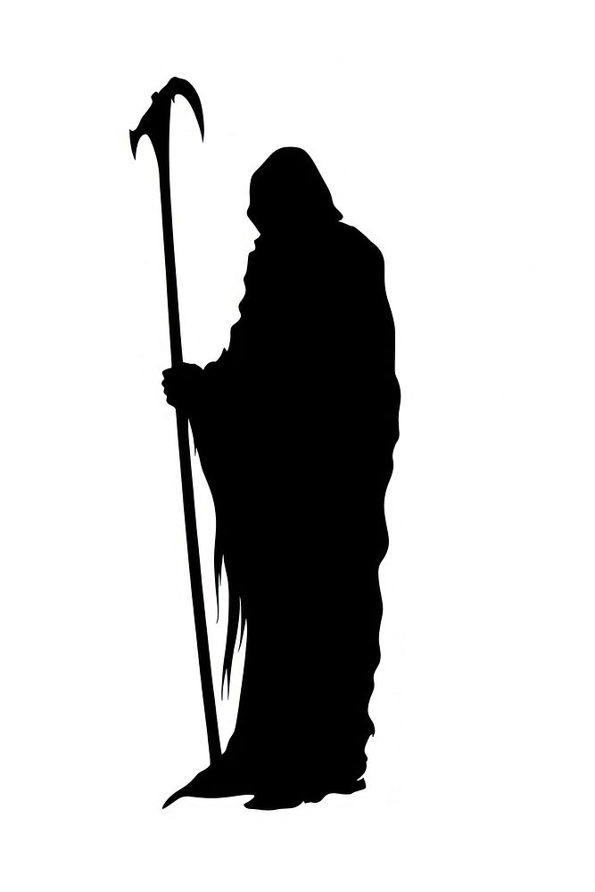 Grim reaper silhouette person human stick.