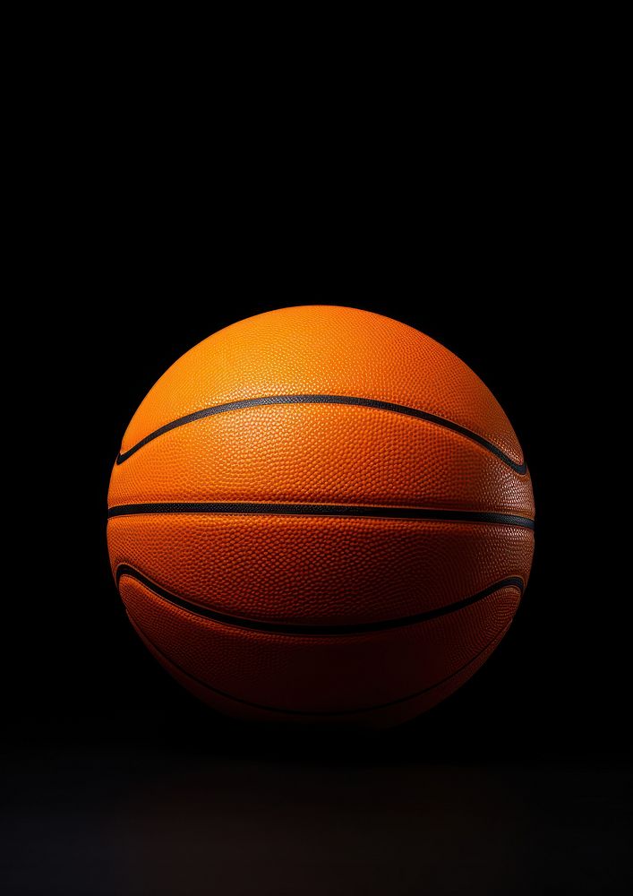 Basketball on black backgorund sports basketball (ball).