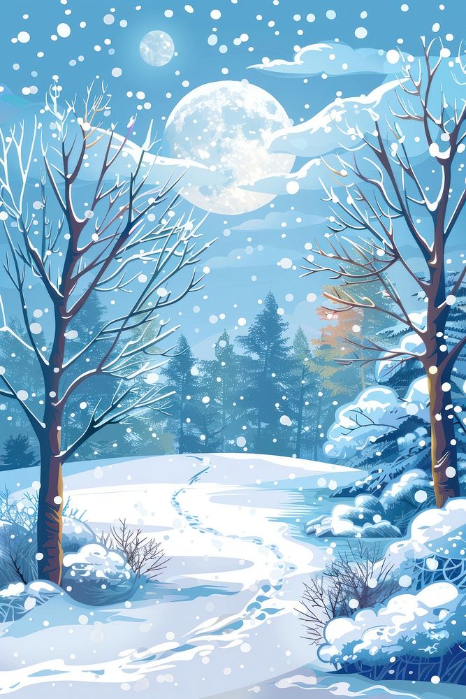 Winter landscape outdoors jacuzzi scenery.