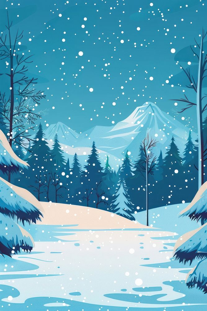 Winter landscape outdoors painting scenery.