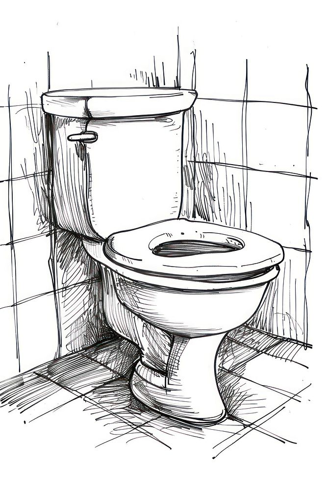 Template for bathroom illustrated drawing indoors.