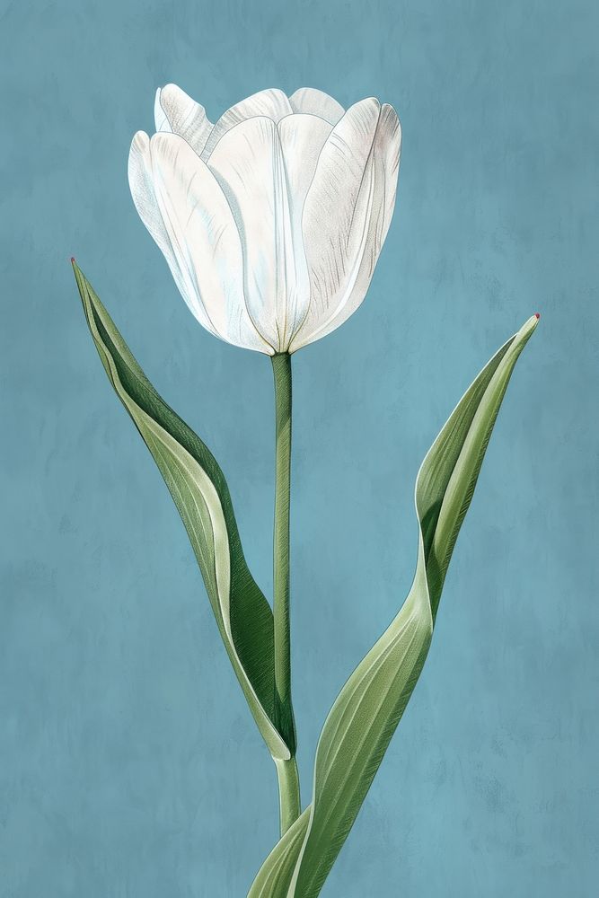White tulip blossom flower plant.
