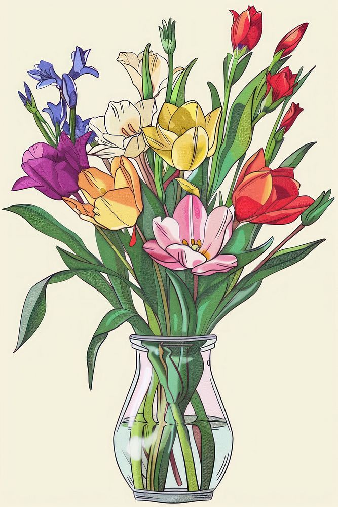 Drawing bouquet art painting flower.