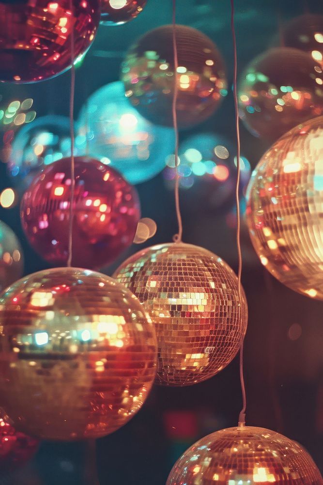 Disco balls christmas lighting festival.