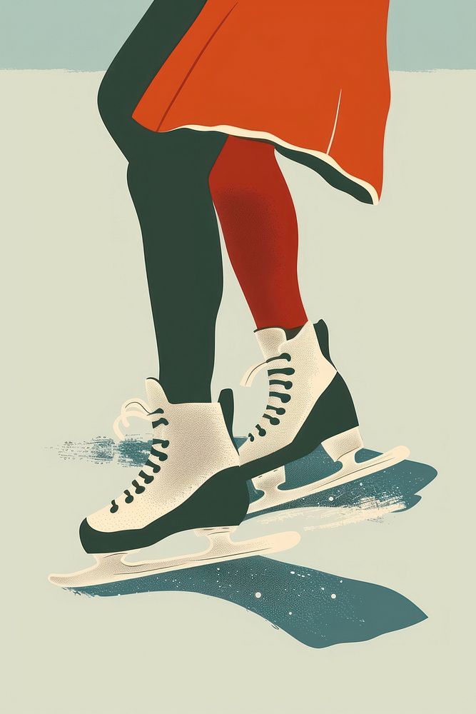 Ice skating clothing footwear apparel.