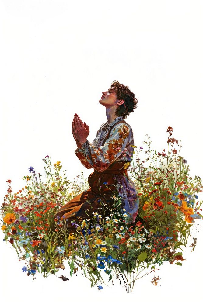 A Midsummer painting person flower.