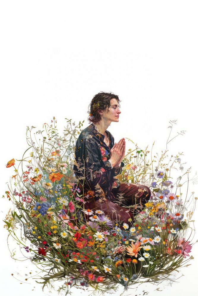 A Midsummer painting flower person.