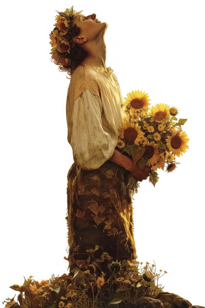 A Midsummer sunflower painting person.