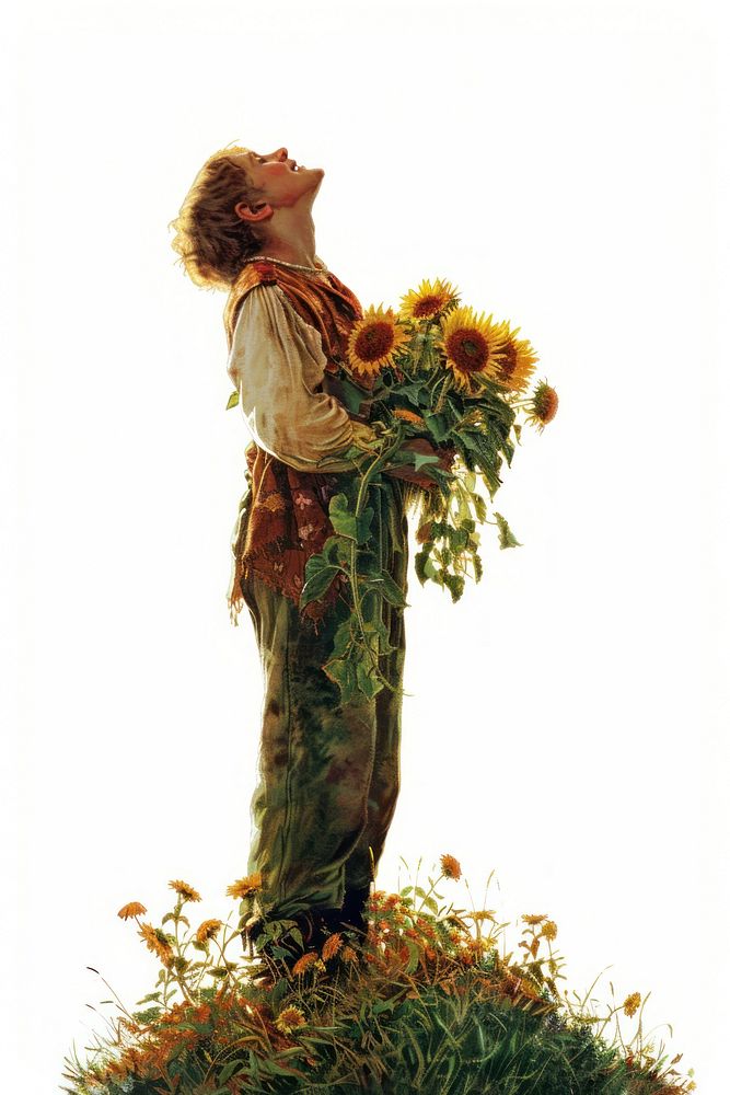 A Midsummer sunflower painting person.
