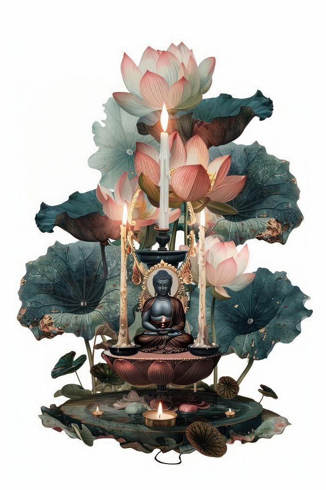 Lotus painting candle man.