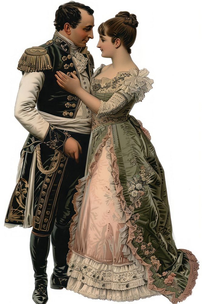 Napoleon with Josephine man bridegroom clothing.