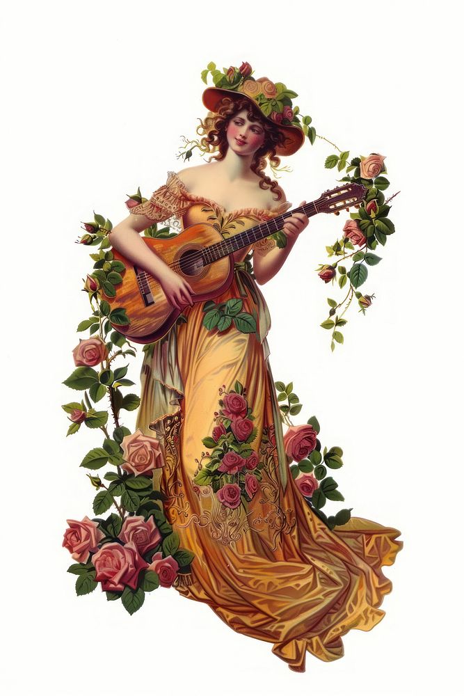 The midsummer painting guitar flower.
