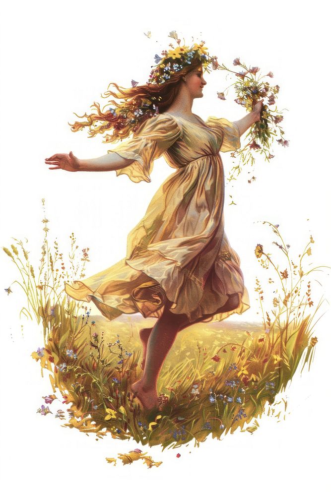 The midsummer painting dancing flower.