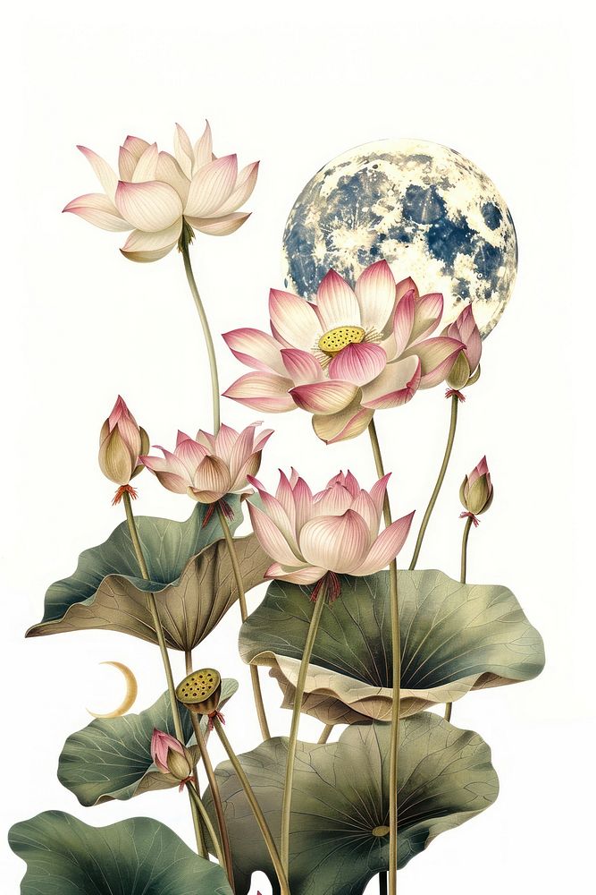 The lotus painting art astronomy.