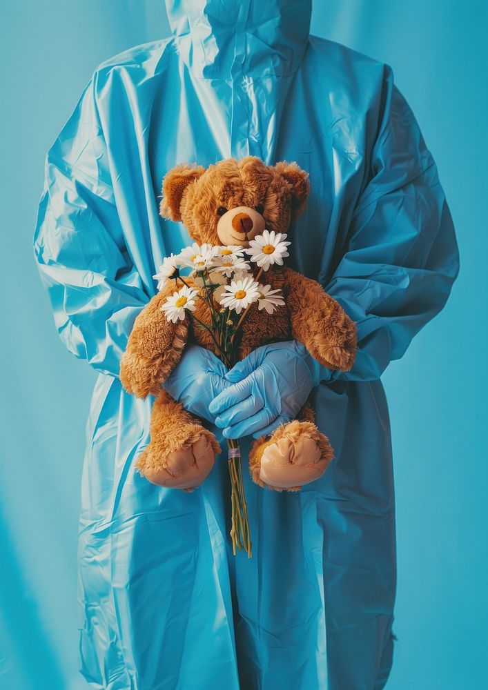 A Hospital person teddy bear clothing apparel.
