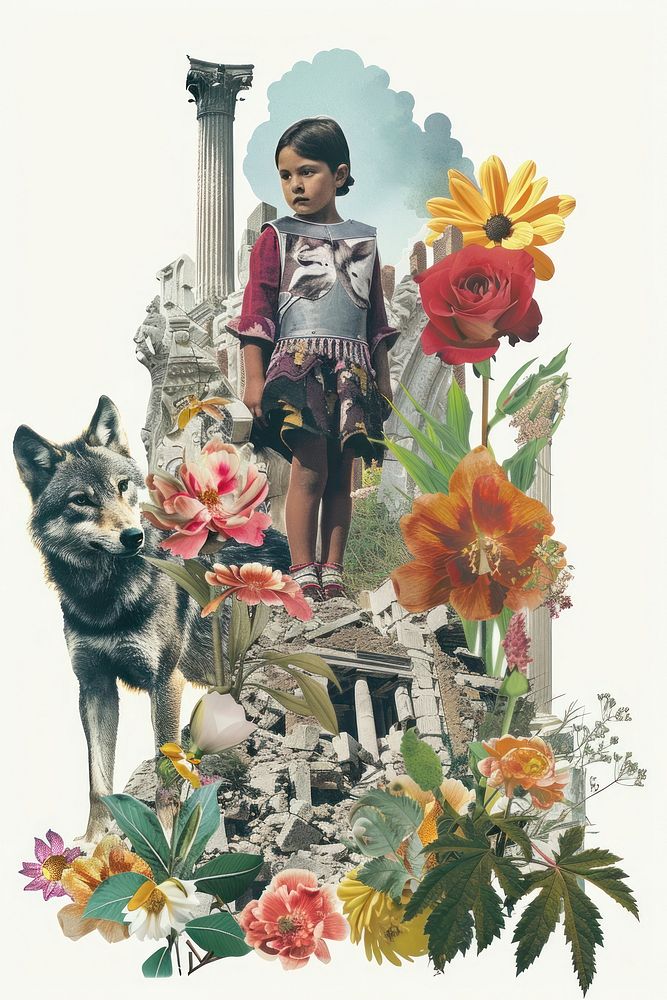 Warrior collage flower dress.