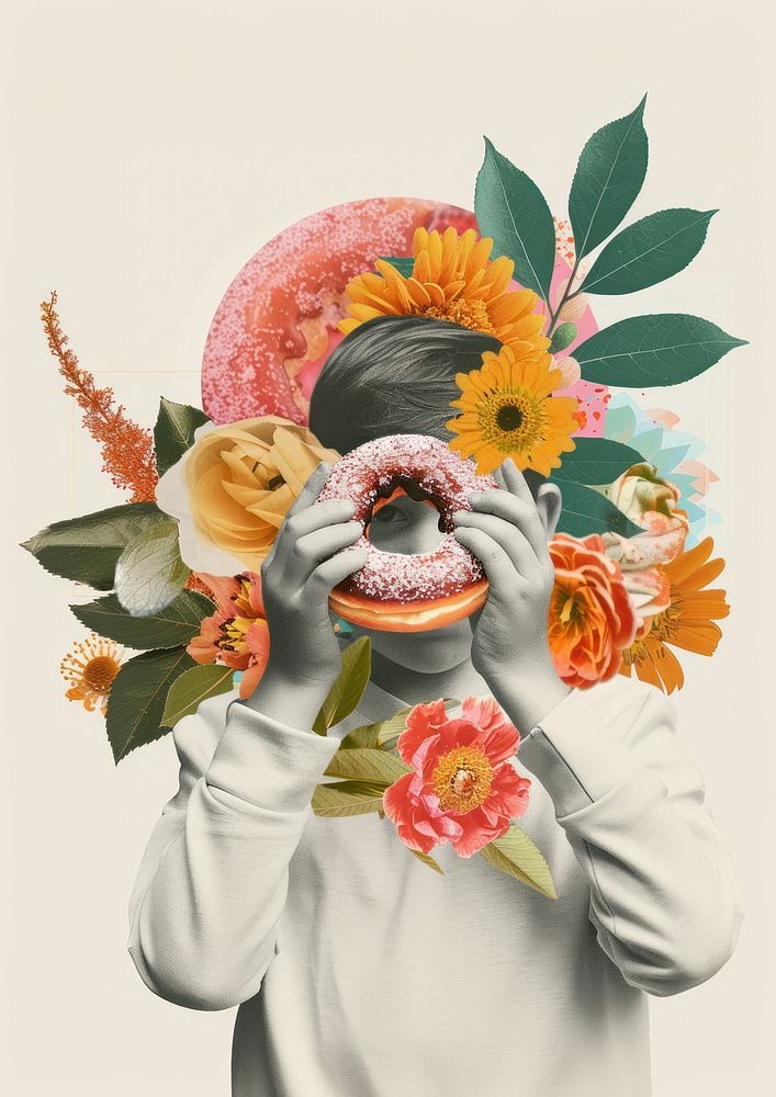 Donut flower confectionery photography.