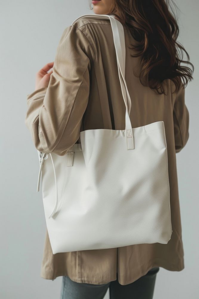 Woman with tote minimal bag accessories accessory clothing.