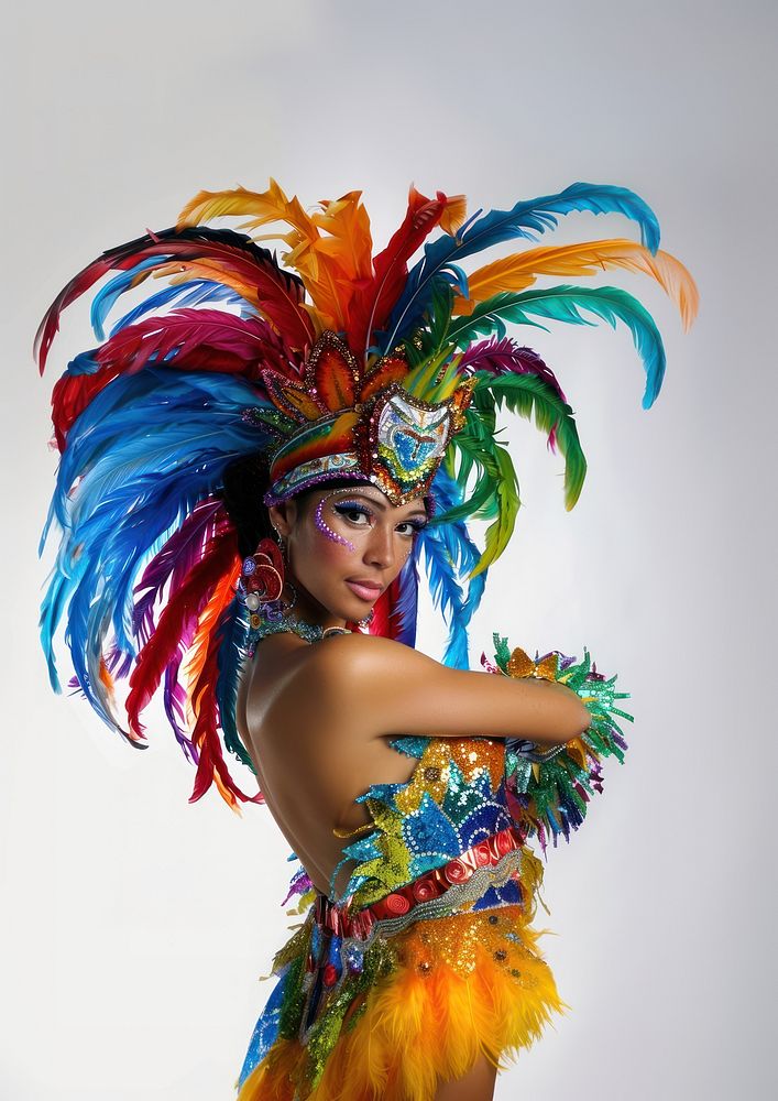 The Latina Brazilian woman carnival recreation dancing.