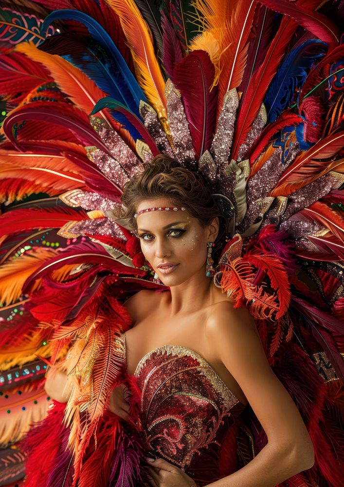 The Latina Brazilian woman carnival costume photo.