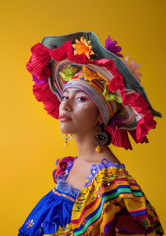 The Latina Colombian woman dance recreation clothing.