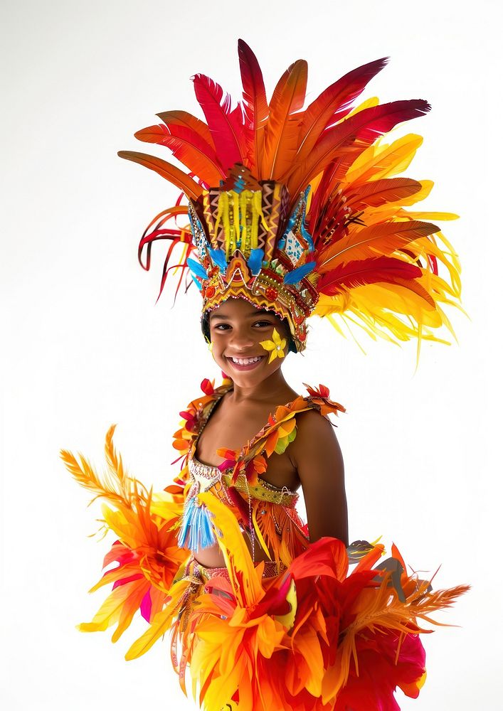 Latina Caribbean girl recreation carnival dancing.