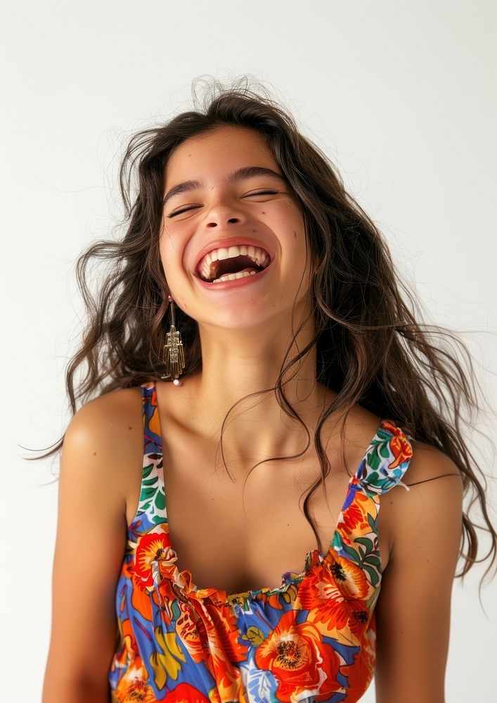 Latina Argentinian girl laugh laughing person.