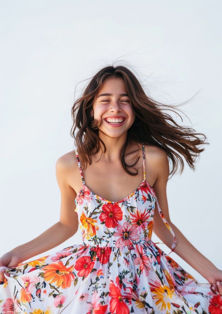 Latina Argentinian girl laugh dress photo.