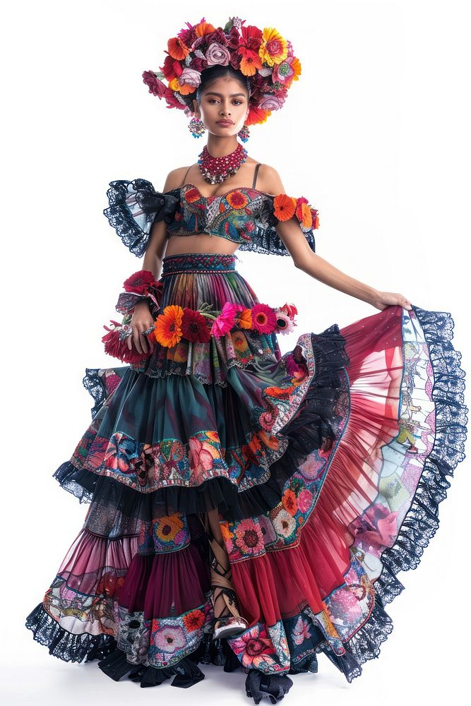 Latina Mexican woman jewelry dress accessories.