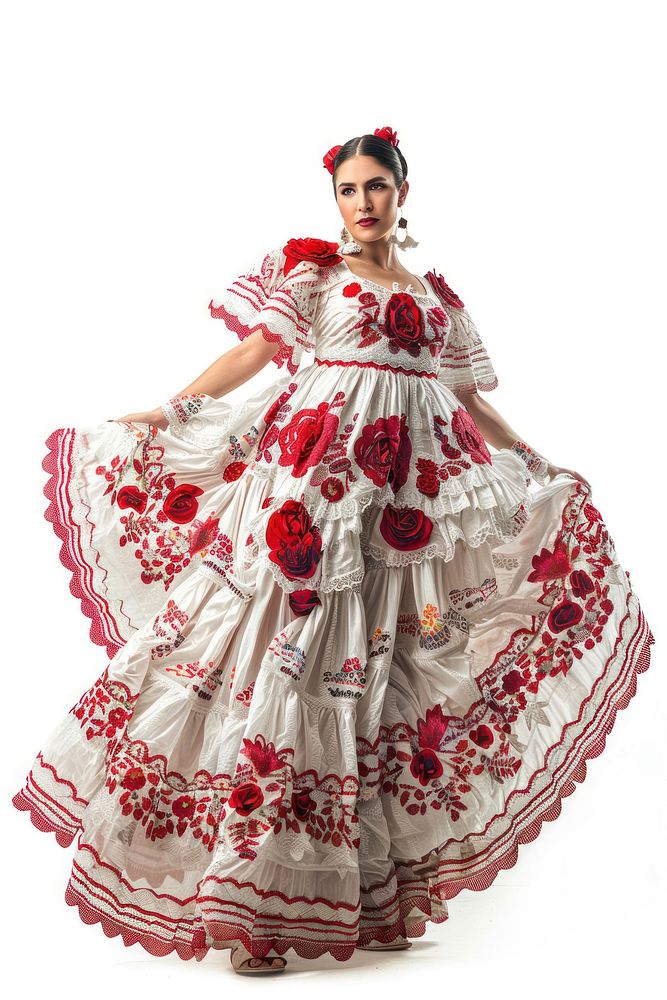 A Latina Mexican woman wedding dress gown.