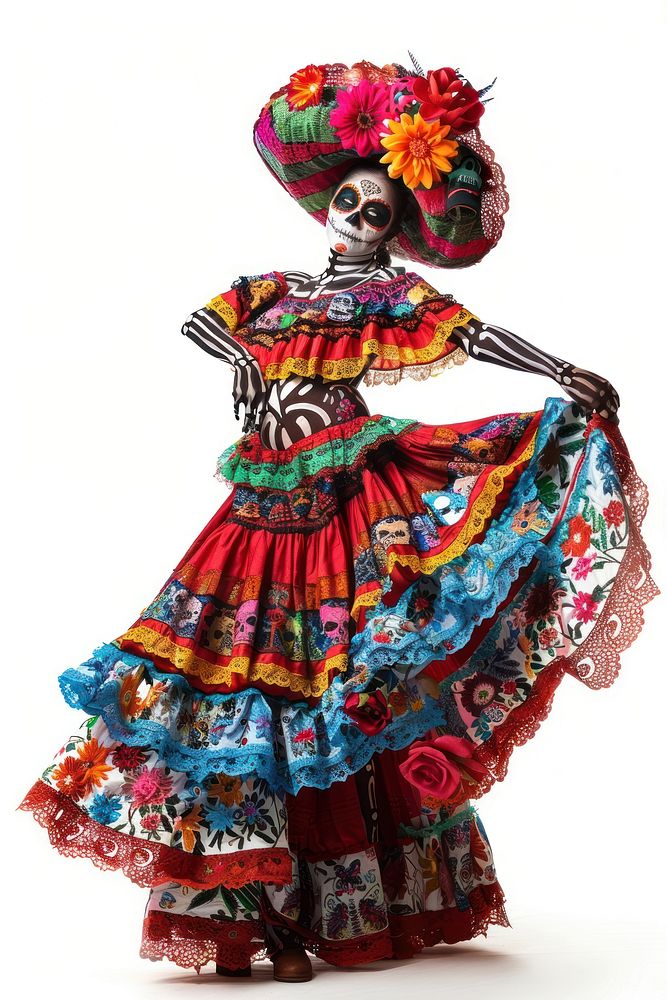 A Latina Mexican woman recreation performer clothing.