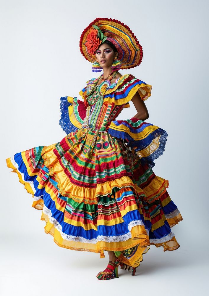 Latina Colombian woman recreation performer clothing.