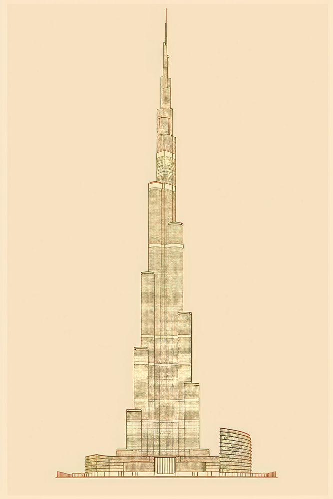 Burj khalifa in dubai architecture lighthouse building.