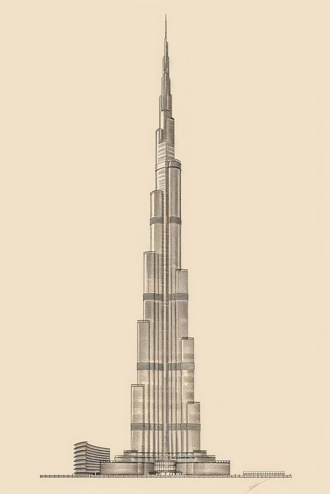 Burj khalifa in dubai architecture building landmark.