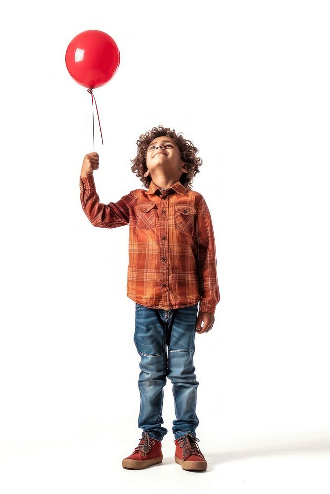A kid holding balloon photo photography clothing.