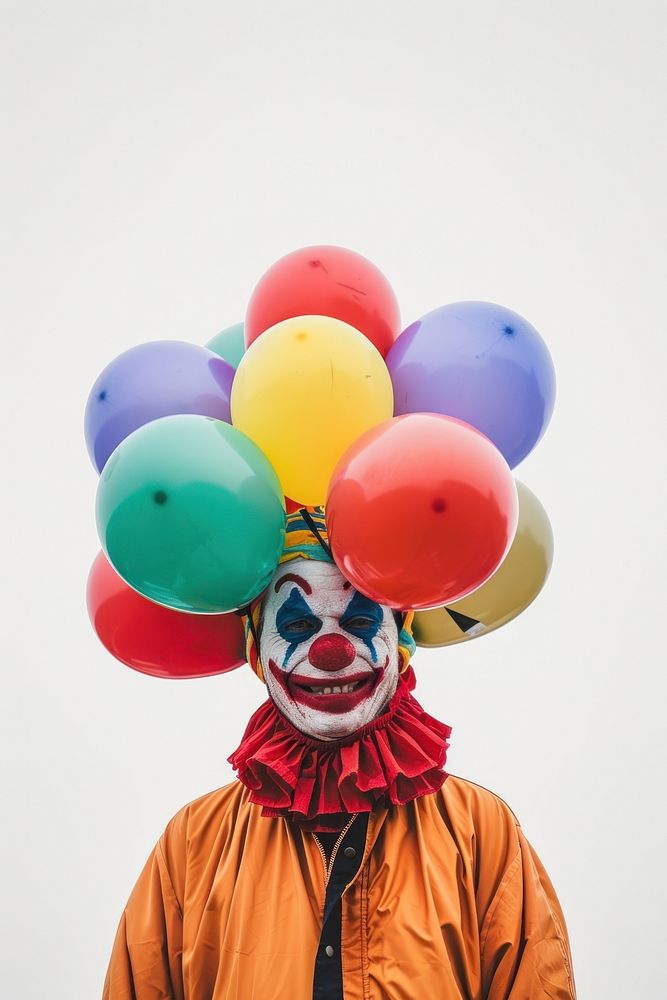 Balloon joker seller performer clothing apparel.