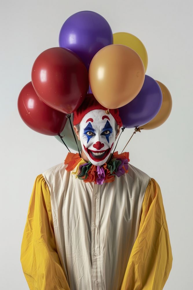 Balloon joker seller performer person human.