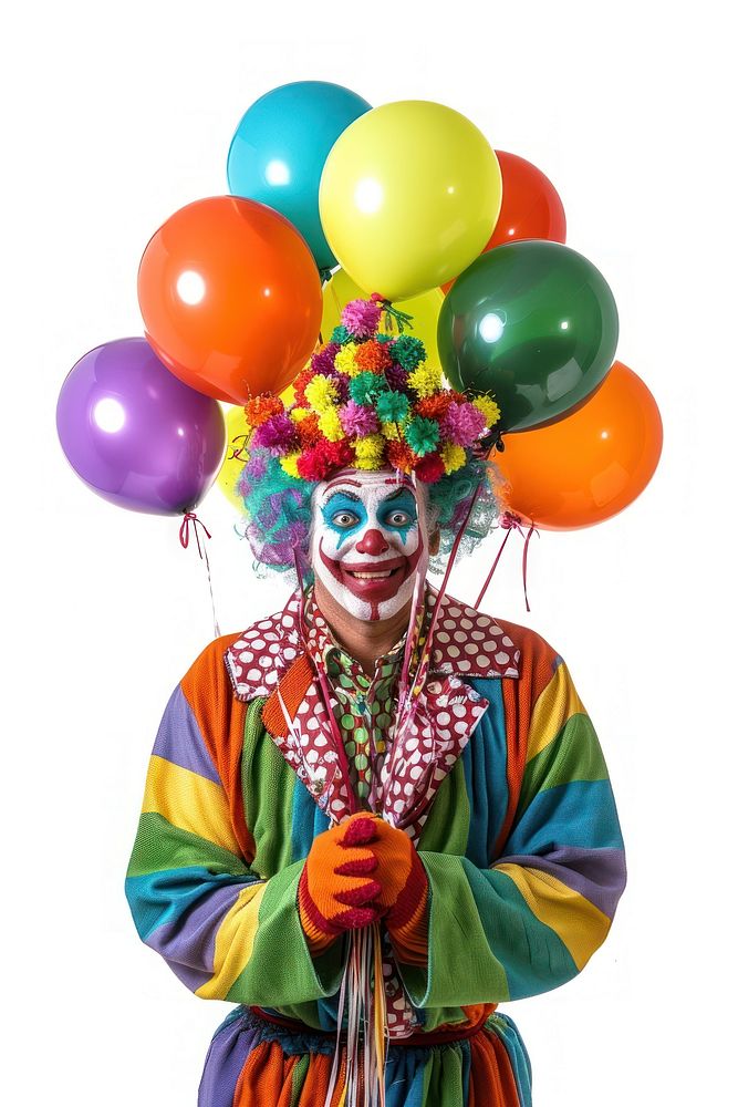Balloon joker seller performer clothing carnival.