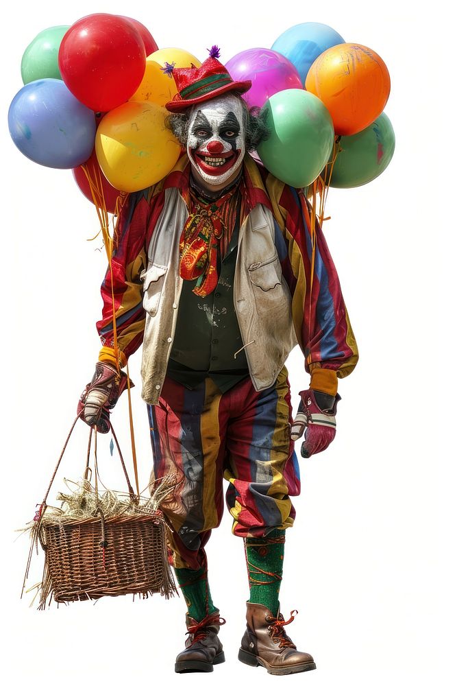 Balloon joker seller performer clothing apparel.