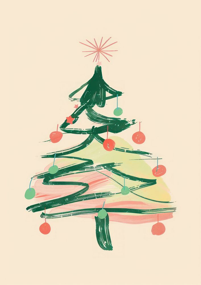 Christmas tree illustrated graphics festival.