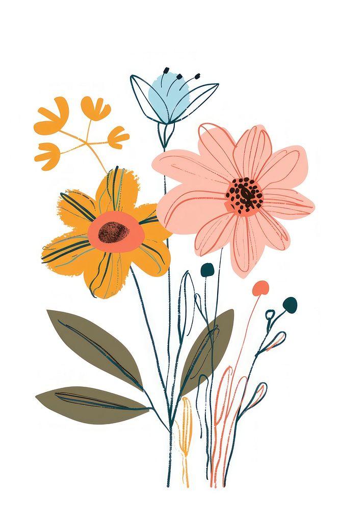 Flower sketch illustrated asteraceae.