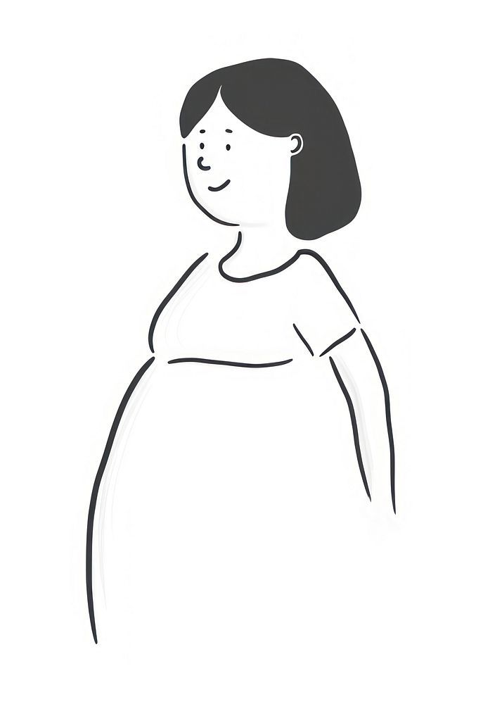 Pregnant illustrated stencil drawing.