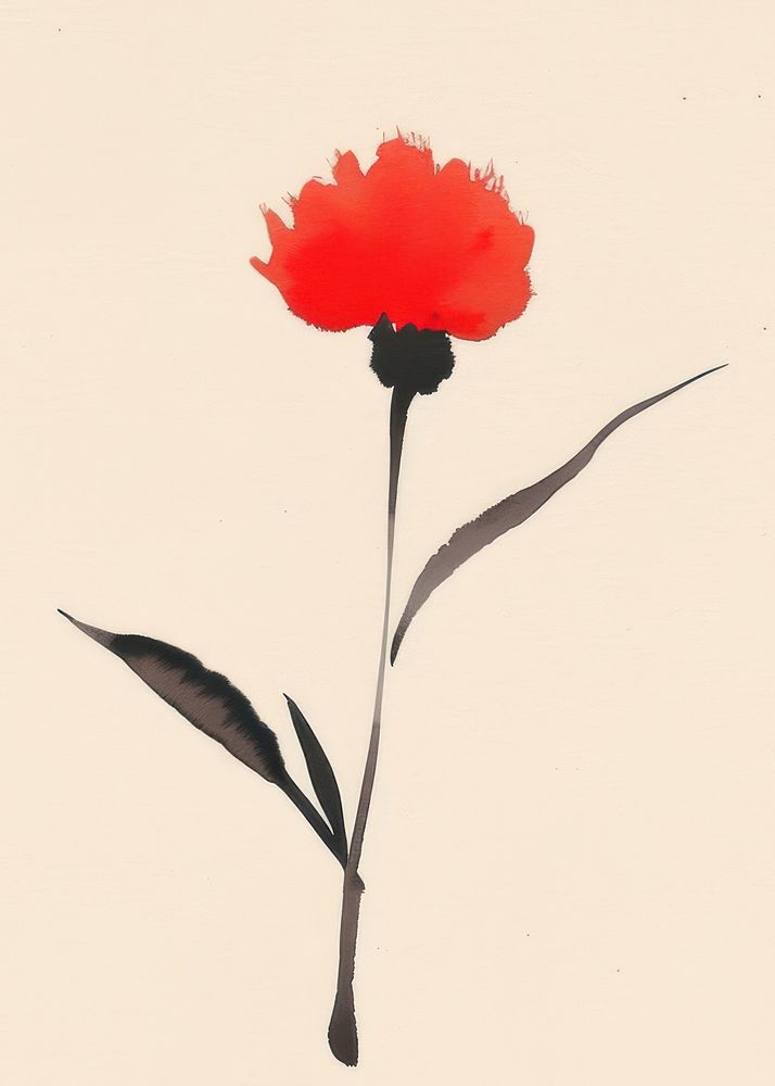 Illustration of a simple flower carnation blossom animal.