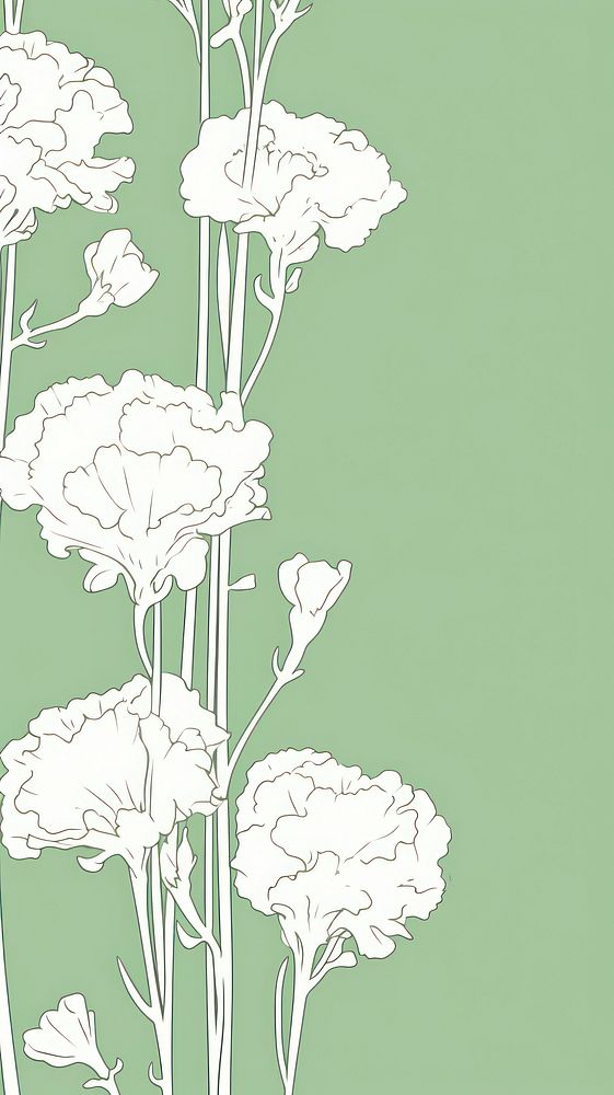 Stroke painting white Carnations pattern illustrated chandelier.