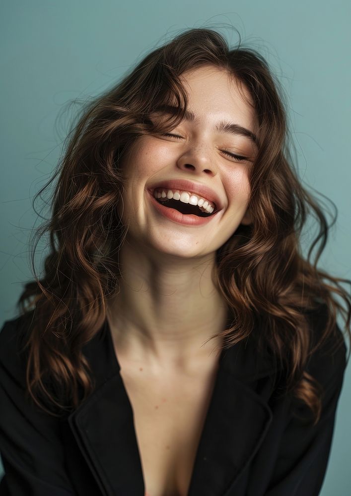 Woman laugh laughing clothing.